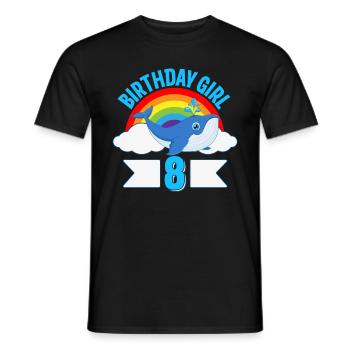 Geburtstagskind 8 Blauwal - Männer T-Shirt - Schwarz - Vorne - AI Model Male 178 light (178cm)