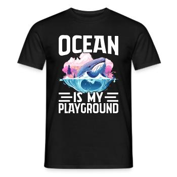 L’océan est mon terrain de jeu - T-shirt homme - noir - Devant - AI Model Male 178 light (178cm)