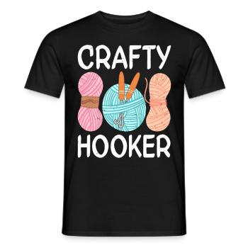 Crochet Lover Funny Loop & Hook Design - Männer T-Shirt - Schwarz - Vorne - AI Model Male 178 light (178cm)