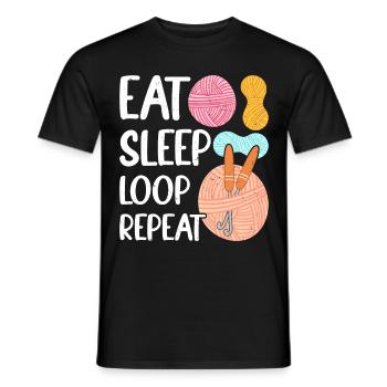 Crochet Lover Funny Loop & Hook Design - Männer T-Shirt - Schwarz - Vorne - AI Model Male 178 light (178cm)