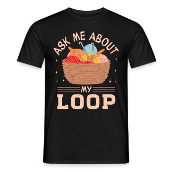Crochet Lover Funny Loop & Hook Design - Männer T-Shirt - Schwarz - Vorne - AI Model Male 178 light (178cm)