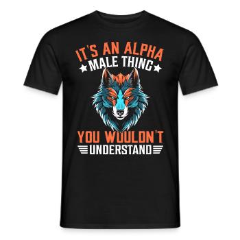 Funny Men Wolf - Men's T-Shirt - black - Front - AI Model Male 178 light (178cm)