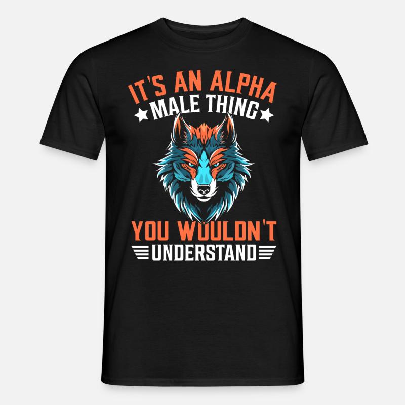 Lustige Männer Wolf - Männer T-Shirt - Schwarz