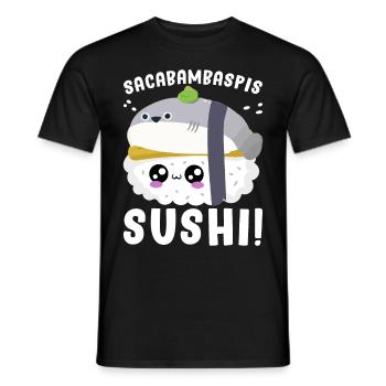 Poisson Meme Cuisine Japonaise - T-shirt homme - noir - Devant - AI Model Male 178 light (178cm)