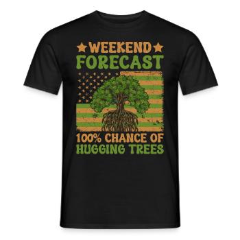 Protecteur d’arbre - T-shirt homme - noir - Devant - AI Model Male 178 light (178cm)