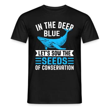 Im tiefen Blau säen wir die Saat von - Männer T-Shirt - Schwarz - Vorne - AI Model Male 178 light (178cm)