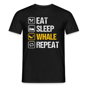 Essen Schlaf Wal Wiederholung - Männer T-Shirt - Schwarz - Vorne - AI Model Male 178 light (178cm)