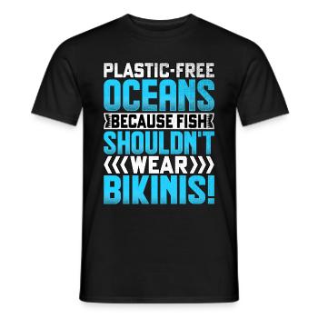 Plastikfreie Ozeane, weil Fische nicht tragen sollten - Männer T-Shirt - Schwarz - Vorne - AI Model Male 178 light (178cm)
