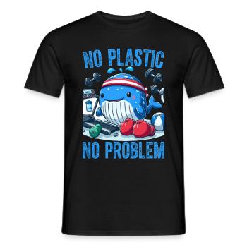 Kein Plastik, kein Problem - Männer T-Shirt - Schwarz - Vorne - AI Model Male 178 light (178cm)