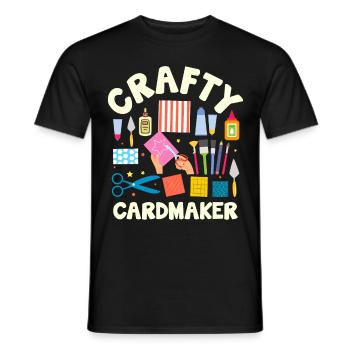 Paper Crafting Cardmaker Handmade Crafter Card - Men's T-Shirt - black - Front - AI Model Male 178 light (178cm)