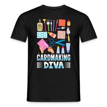 Paper Crafting Cardmaker Handmade Crafter Card - Men's T-Shirt - black - Front - AI Model Male 178 light (178cm)