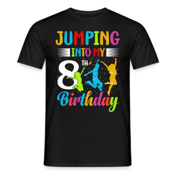 Trampoline Lover 8e anniversaire Party Jumping - T-shirt homme - noir - Devant - AI Model Male 178 light (178cm)