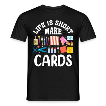 Paper Crafting Cardmaker Handmade Crafter Card - Men's T-Shirt - black - Front - AI Model Male 178 light (178cm)