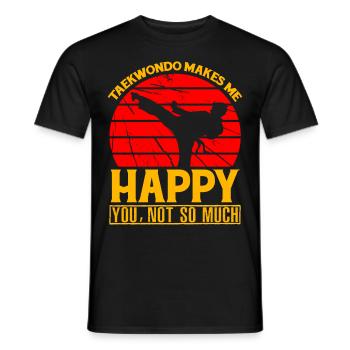 Le taekwondo me rend heureux toi, pas tellement - T-shirt homme - noir - Devant - AI Model Male 178 light (178cm)
