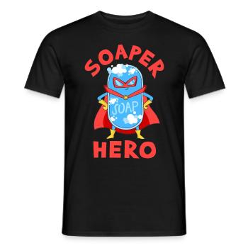 Savon Savon de bain Savon naturel - T-shirt homme - noir - Devant - AI Model Male 178 light (178cm)