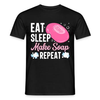 Savon Savon de bain Savon naturel - T-shirt homme - noir - Devant - AI Model Male 178 light (178cm)