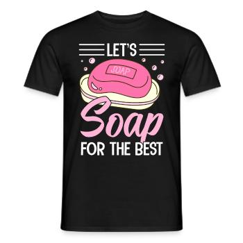 Savon Savon de bain Savon naturel - T-shirt homme - noir - Devant - AI Model Male 178 light (178cm)