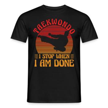 Taekwondo j’arrête quand j’ai fini - T-shirt homme - noir - Devant - AI Model Male 178 light (178cm)