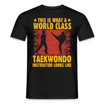 C’est ce qu’est un instructeur de taekwondo de classe mondiale - T-shirt homme - noir - Devant - AI Model Male 178 light (178cm)