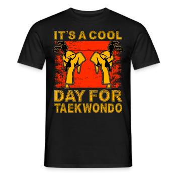 It's a cool day for Taekwondo - Men's T-Shirt - black - Front - AI Model Male 178 light (178cm)