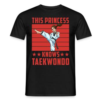 This Princess knows Taekwondo - Men's T-Shirt - black - Front - AI Model Male 178 light (178cm)