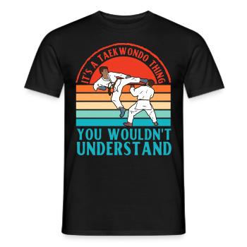 C’est un truc de taekwondo que vous ne comprendriez pas - T-shirt homme - noir - Devant - AI Model Male 178 light (178cm)