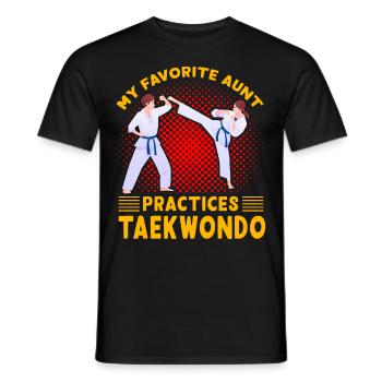 Meine Lieblingstante trainiert Taekwondo - Männer T-Shirt - Schwarz - Vorne - AI Model Male 178 light (178cm)
