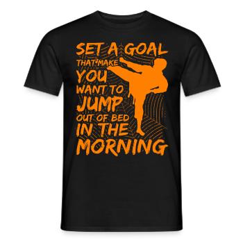 Fixez-vous un objectif qui vous donne envie de sauter du lit - T-shirt homme - noir - Devant - AI Model Male 178 light (178cm)
