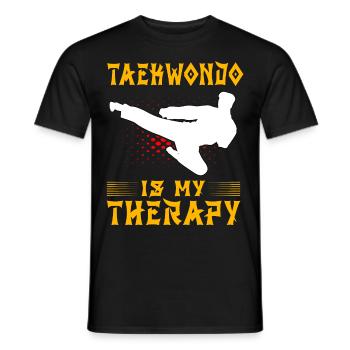 Le taekwondo est ma thérapie - T-shirt homme - noir - Devant - AI Model Male 178 light (178cm)