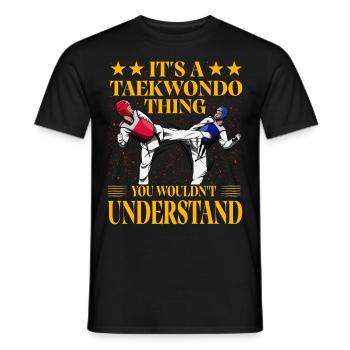 C’est un truc de taekwondo que vous ne comprendriez pas - T-shirt homme - noir - Devant - AI Model Male 178 light (178cm)