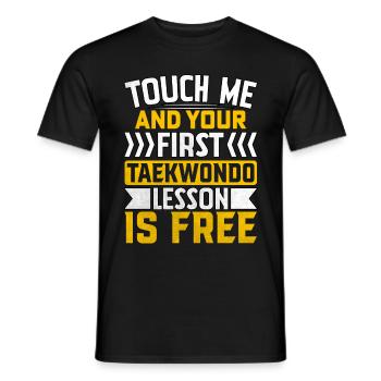 Touchez-moi et votre première leçon de taekwondo est gratuite - T-shirt homme - noir - Devant - AI Model Male 178 light (178cm)