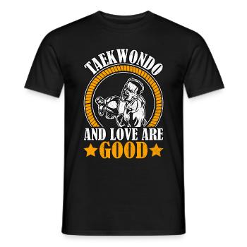 Taekwondo and love are good - Men's T-Shirt - black - Front - AI Model Male 178 light (178cm)