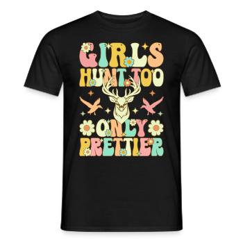 Fille De Chasse Femme Chasseur - T-shirt homme - noir - Devant - AI Model Male 178 light (178cm)