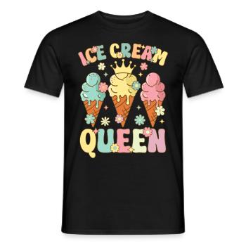 Groovy Ice Cream Girl Ice Cream Cone - Men's T-Shirt - black - Front - AI Model Male 178 light (178cm)