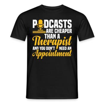 Podcaster Podcast - T-shirt homme - noir - Devant - AI Model Male 178 light (178cm)