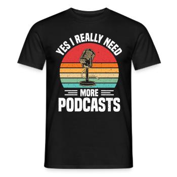Podcaster Podcast - T-shirt homme - noir - Devant - AI Model Male 178 light (178cm)