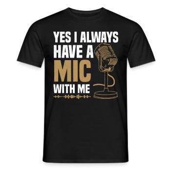 Podcaster Podcast - T-shirt homme - noir - Devant - AI Model Male 178 light (178cm)