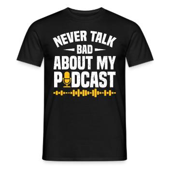 Podcaster Podcast - T-shirt homme - noir - Devant - AI Model Male 178 light (178cm)