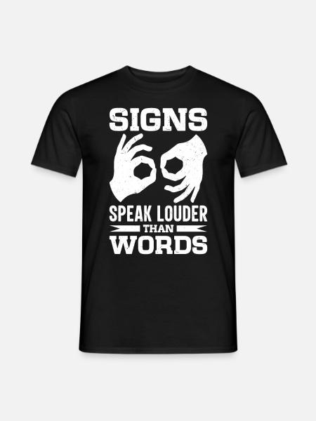 Deaf-mute sign language - Men's T-Shirt - black