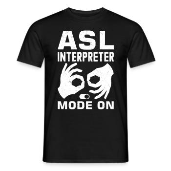Deaf-mute sign language - Men's T-Shirt - black - Front - AI Model Male 178 light (178cm)
