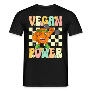 Véganisme à base de plantes Groovy - T-shirt homme - noir - Devant - AI Model Male 178 light (178cm)