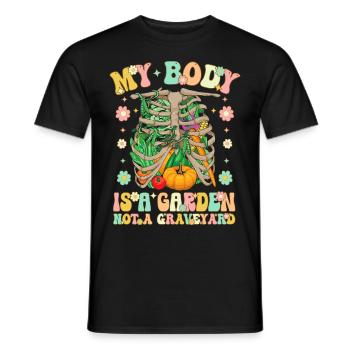 Groovy Vegane Pflanzenbasierte Ernährung - Männer T-Shirt - Schwarz - Vorne - AI Model Male 178 light (178cm)