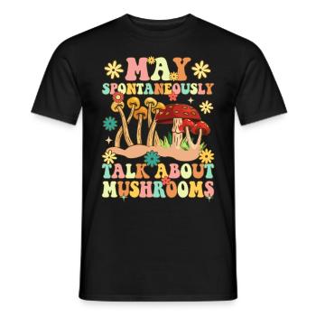 Groovy Pilzjagd - Männer T-Shirt - Schwarz - Vorne - AI Model Male 178 light (178cm)