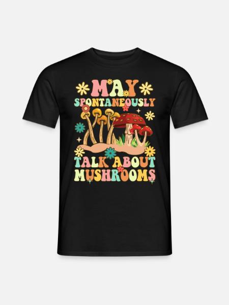 Groovy Pilzjagd - Männer T-Shirt - Schwarz