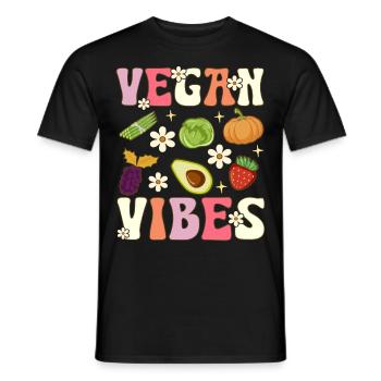 Véganisme à base de plantes Groovy - T-shirt homme - noir - Devant - AI Model Male 178 light (178cm)