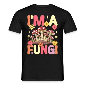 Groovy Mykologe auf Pilzsuche - Männer T-Shirt - Schwarz - Vorne - AI Model Male 178 light (178cm)