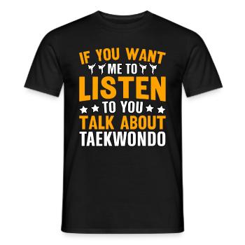 Si tu veux que je t’écoute parler de - T-shirt homme - noir - Devant - AI Model Male 178 light (178cm)