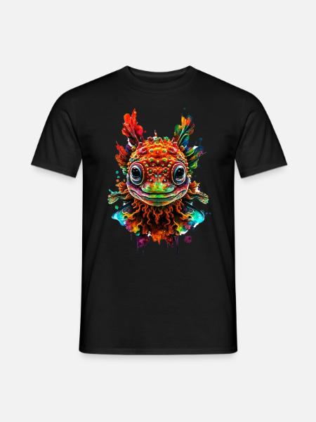 Axolotl - Männer T-Shirt - Schwarz