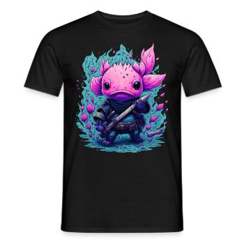 Axolotl - Männer T-Shirt - Schwarz - Vorne - AI Model Male 178 light (178cm)