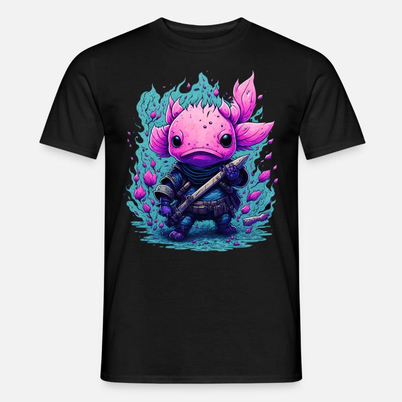 Axolotl - Männer T-Shirt - Schwarz